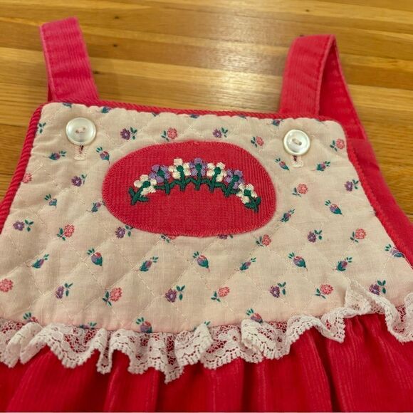 Vintage Design by GoodLad pink corduroy overall dress - Picture 4 of 6